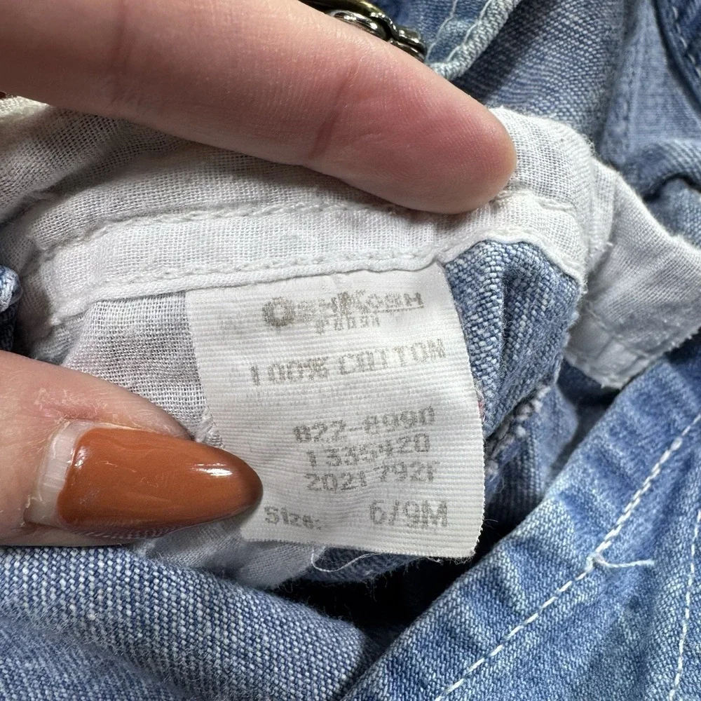 Vintage Oshkosh B'Gosh Infant Baby Denim Overalls‎ Size 6-9Months
